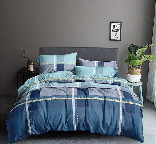 Постельное белье 2-спальное с двумя наволочками 50х70 (полисатин набивной, 80г/м2), расцветка ассорти