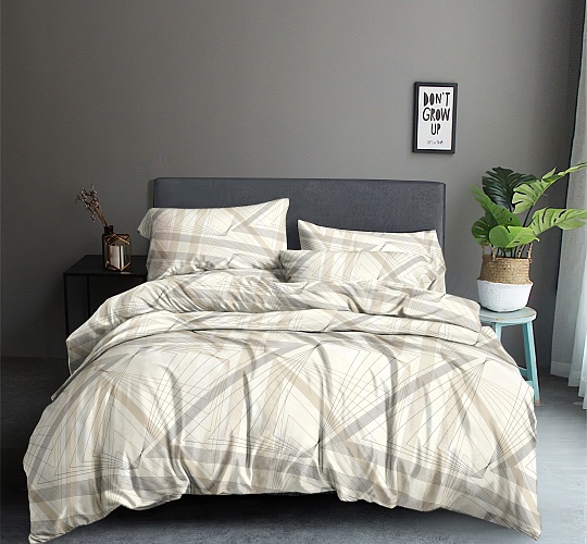 Постельное белье 2-спальное с двумя наволочками 50х70 (полисатин набивной, 80г/м2), расцветка ассорти