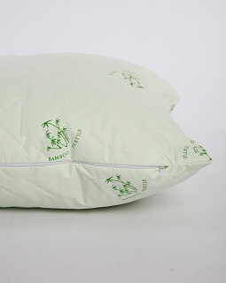 Подушка Бамбук 70х70см (внешний слой: синтетическое волокно с добавлением бамбуковых волокон, наполнитель: силиконизированное шаровое волокно, чехол: тик смесовый)