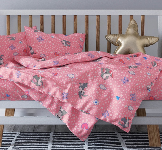 Постельное белье детское (ясли) с одной наволочкой 60х60 (бязь ГОСТ набивная, 140г/м2), расцветка ассорти