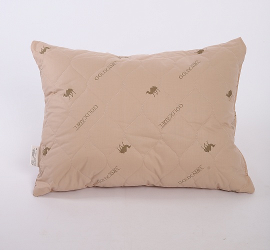 Подушка 50х70 Верблюд (верхний слой: синтетическое волокно с добавлением шерсти, наполнитель: искусственный лебяжий пух, чехол: тик смесовый)