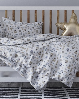 Постельное белье детское (ясли) с одной наволочкой 40х60 (бязь ГОСТ набивная, 140г/м2), расцветка ассорти