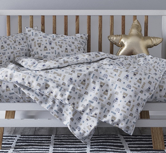 Постельное белье детское (ясли) с одной наволочкой 60х60 (бязь ГОСТ набивная, 140г/м2), расцветка ассорти