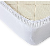 Простыня на резинке трикотажная, кулирная гладь, 120г/м2, белая