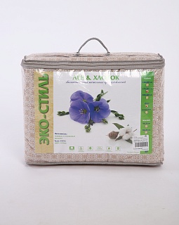 Одеяло Эко-стиль 150г/м2 (синтетическое волокно с добавлением льняных волокон/перкаль хлопок 100%)