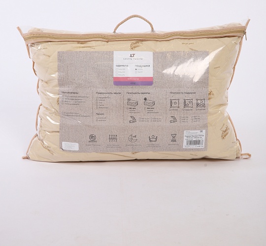 Подушка 50х70 Овечка (верхний слой: синтетическое волокно с добавлением шерсти, наполнитель: силиконизированное шаровое волокно, чехол: тик смесовый)