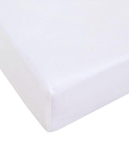 Простыня на резинке трикотажная, кулирная гладь, 120г/м2, белая