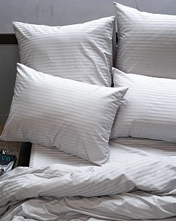 Наволочка страйп-сатин 1х1 белая 140г/м2