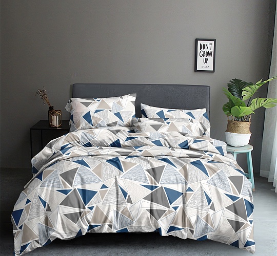 Постельное белье 2-спальное с двумя наволочками 50х70 (полисатин набивной, 80г/м2), расцветка ассорти