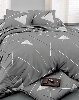 Постельное белье Евро с двумя наволочками 50х70 (полисатин набивной, 80г/м2), расцветка ассорти