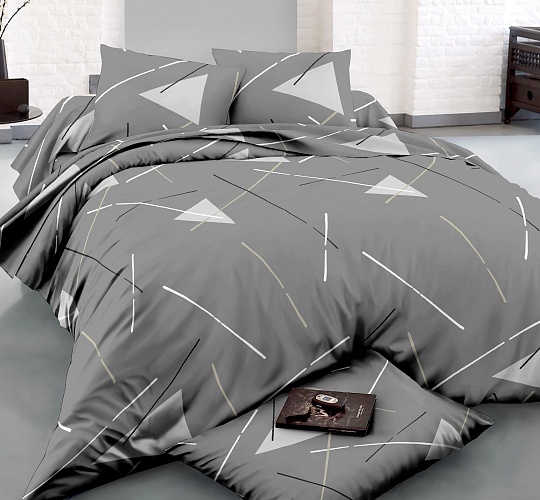 Постельное белье 2-спальное с двумя наволочками 50х70 (полисатин набивной, 80г/м2), расцветка ассорти