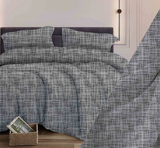 Постельное белье бязь набивная 120г/м2, Контур темно-серый