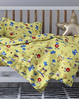 Постельное белье детское (ясли) с одной наволочкой 40х60 (бязь ГОСТ набивная, 140г/м2), расцветка ассорти