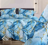 Постельное белье бязь набивная 120г/м2, Мрамор бирюза