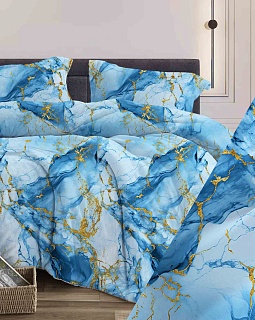 Постельное белье бязь набивная 120г/м2, Мрамор бирюза