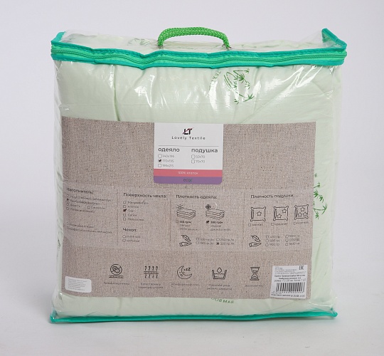 Одеяло Бамбук 300г/м2 (синтетическое волокно с добавлением бамбуковых волокон/тик смесовый)