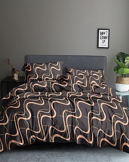 Постельное белье Евро с двумя наволочками 50х70 (полисатин набивной, 80г/м2), расцветка ассорти