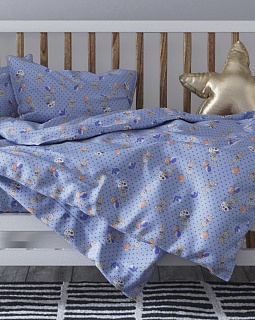 Постельное белье детское (ясли) с одной наволочкой 40х60 (бязь ГОСТ набивная, 140г/м2), расцветка ассорти