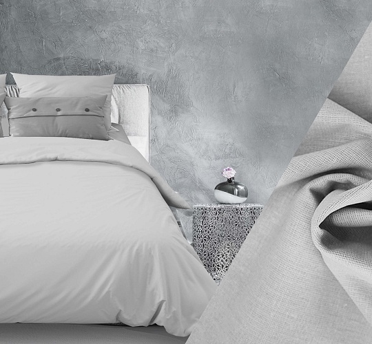 Постельное белье бязь гладкокрашенная 120г/м2, серебристо-серый