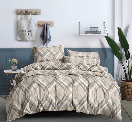 Постельное белье 2-спальное с двумя наволочками 50х70 (полисатин набивной, 80г/м2), расцветка ассорти