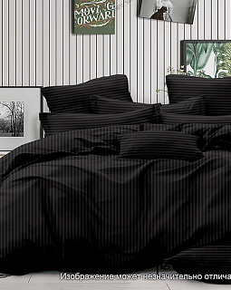 Постельное белье страйп-сатин 130г/м2, черный