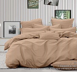 Постельное белье страйп-сатин 130г/м2, пожаренный миндаль