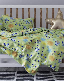 Постельное белье детское (ясли) с одной наволочкой 40х60 (бязь ГОСТ набивная, 140г/м2), расцветка ассорти